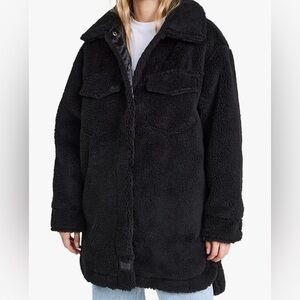 UGG Black Teddy Sherpa Coat